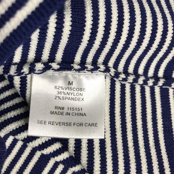 ROMEO + JULIET COUTURE Knit Navy & White Horizontal Stripes Pencil Skirt Size M - Picture 13 of 15